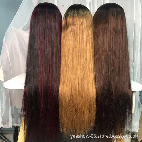 wholesale Straight Lace Frontal Human Hair Wigs Brazilian Transparent HD Lace 30 32 inch Lace Front Closure Wig For Women